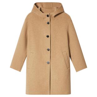 PSALTER诗篇羊毛简约学院风连帽双面呢大衣毛呢外套冬款
