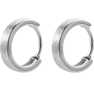 TWOLEAVES纯银男女款拉丝素耳环