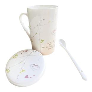 2025新款杯子女可爱少女创意骨瓷办公室水杯陶瓷情侣马克杯带盖