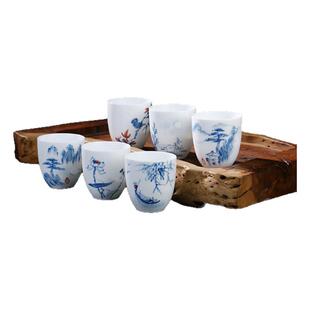 京德贵和祥热卖手绘茶具青花茶杯景德镇中式无铅陶瓷品茗杯大主人