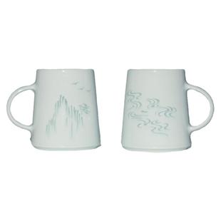 子木山水相逢玲珑陶瓷轻奢马克杯景德镇情侣水杯一对办公室送老师