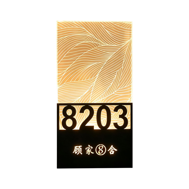 奇狮新款酒店不锈钢led发光门牌