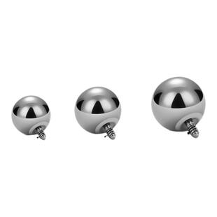 F136医用钛合金替换头耳钉圆球内螺旋纹唇钉细插针舌钉双球星星饰