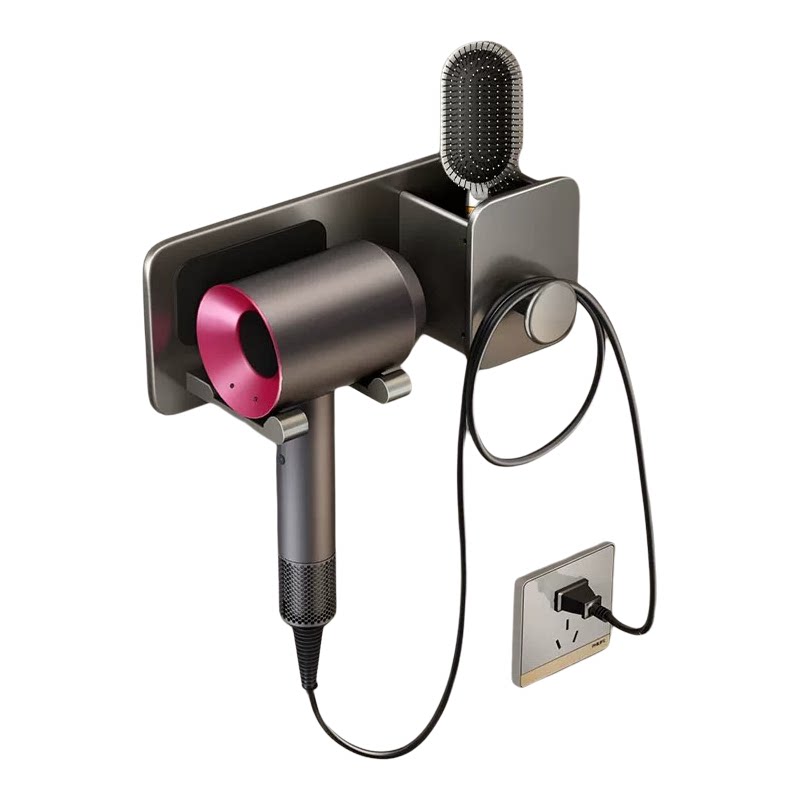德国KISS免打孔浴室吹风机置物架