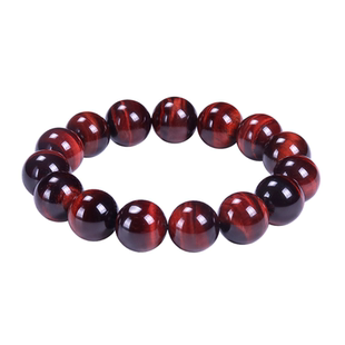 7A收藏级天然红虎眼石手串闪电纹龙年本命年红虎睛石木变石手链