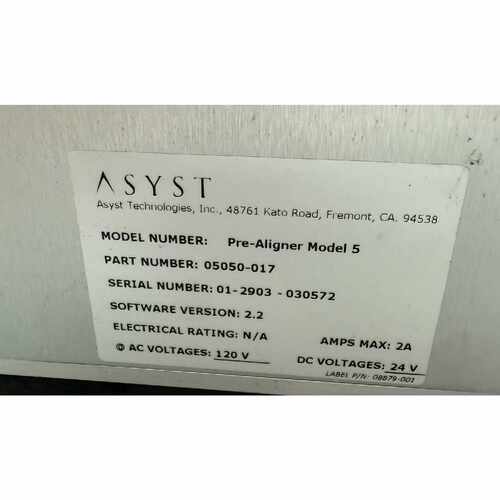 ASYST pre-Aligner Model 5 对准仪