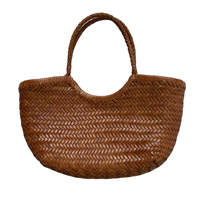 Dragon复古法式手工菜篮子编织包