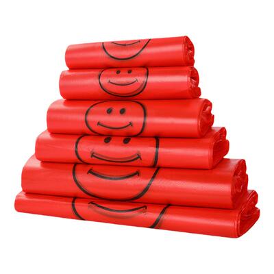 【规格齐全】加厚红色笑脸塑料袋