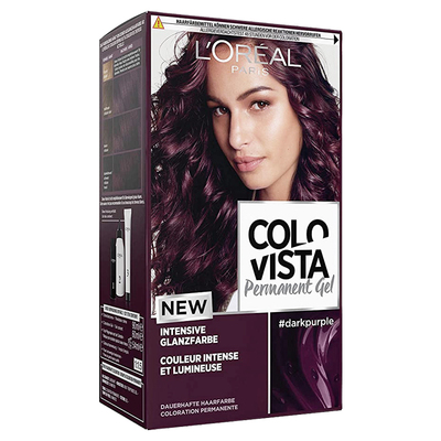 法国欧莱雅深黑紫色啫喱染发膏女