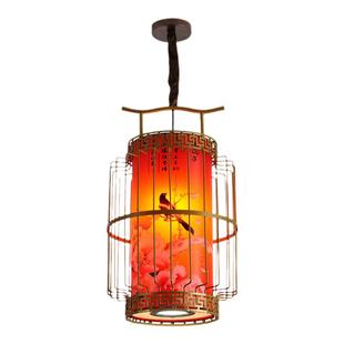 中式火锅饭店吊灯带射灯餐馆卡座过道铁艺灯具装饰复古灯笼中国风