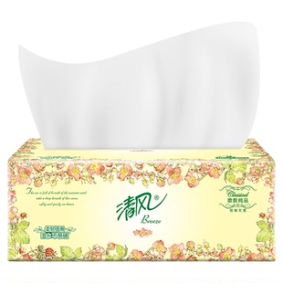 清风抽纸3层100抽整箱纯品纸抽餐巾纸家用实惠装面巾纸卫生擦手纸