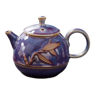 钧瓷窑变手抓壶单个功夫茶具泡茶三才盖碗防烫家用陶瓷喝茶主人杯