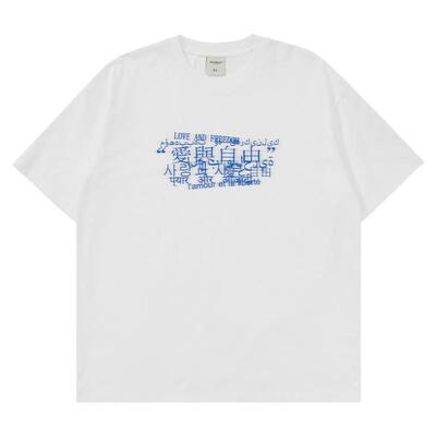 小众原创爱与自由竹节棉T恤圆领