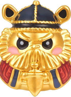 明牌珠宝黄金欢喜小神祇串珠 硬金Q萌吉祥物转运珠手链AFP0999