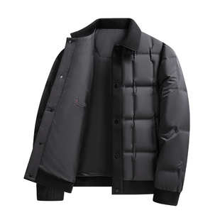 【针织领】雪中飞羽绒服男衬衫领冬季新款零压保暖轻商务翻领外套