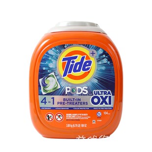 美国 TIDE洗衣球凝珠胶囊汰渍pods液4合1速溶增艳白104/152颗低敏