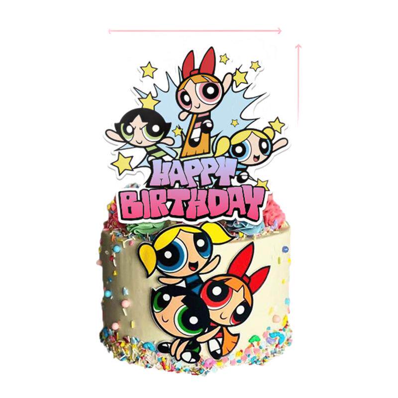 飞天小女警主题生日派对装饰气球拉旗蛋糕插件儿童周岁公主惊喜女