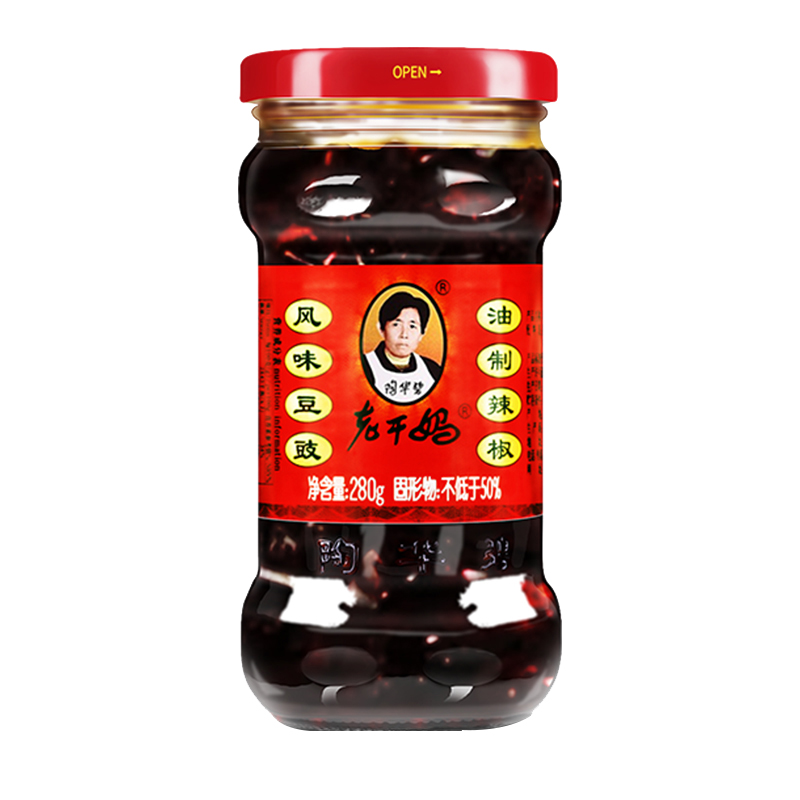 老干媽風(fēng)味豆豉280g辣子雞油辣椒牛肉末香辣菜下飯拌面辣椒醬調(diào)料