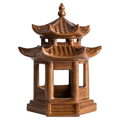 晟初大号陶瓷六角亭造景配件