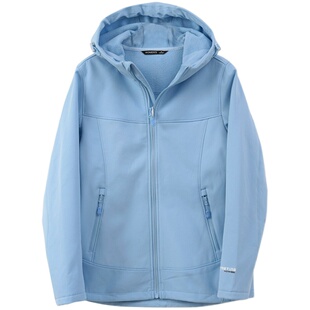 加绒加厚连帽运动 女士保暖外套 防风户外软壳衣 有大码k