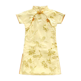 儿童旗袍夏季2026年新款中国风女童汉服新中式连衣裙中长款裙子