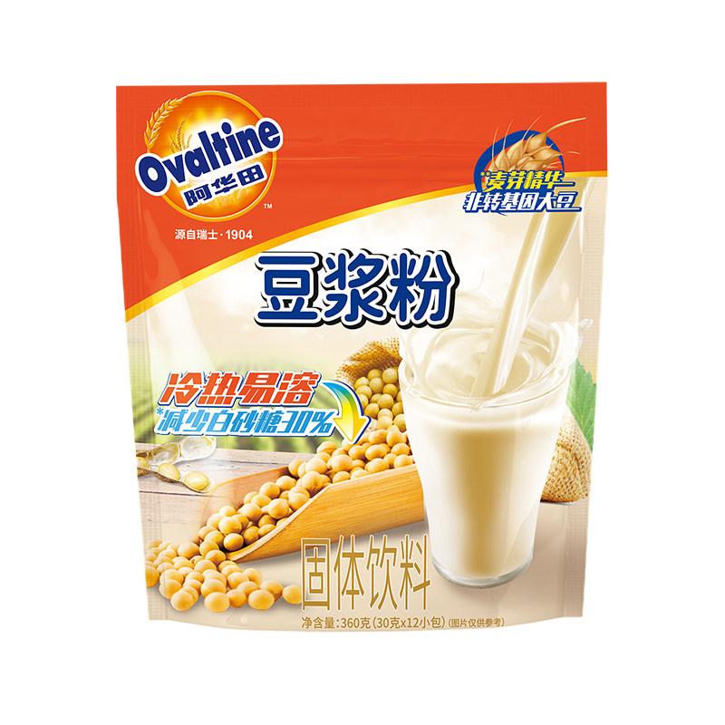 阿华田减糖豆浆粉360g袋装