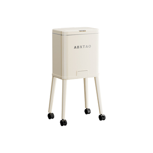 免弯腰高脚垃圾桶带盖2025新款家用带盖大容量带轮可移动高颜值