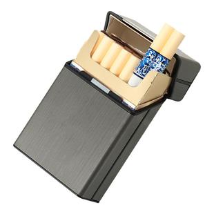 20支装铝合金粗烟盒男便携高档翻盖软硬包防压防潮个性烟盒套空盒