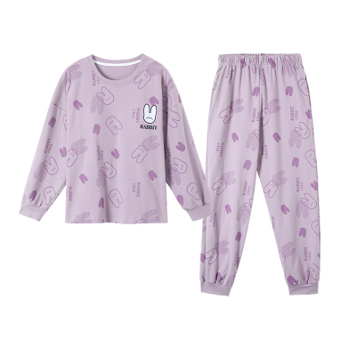 带胸垫纯棉睡衣女春秋季薄款长袖