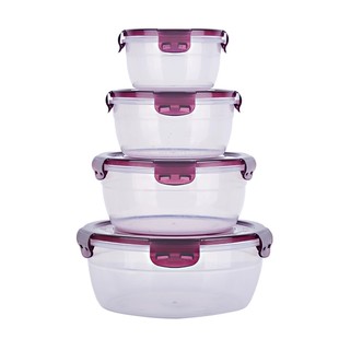 【塑料保鲜盒】可微波炉饭盒圆形密封便当盒加热冰箱食物收纳盒