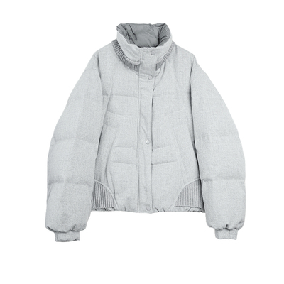 ELLE90白鸭绒灰色加绒加厚羽绒服