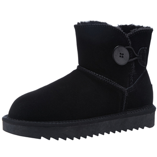 2025新款真牛皮雪地靴女皮毛一体防滑女鞋冬季短筒靴子加绒女棉鞋