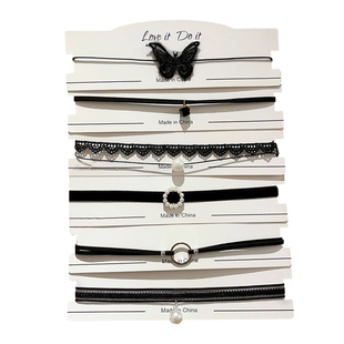 黑色项链锁骨链女高级感2023新款爆款颈链choker颈带项圈脖子配饰