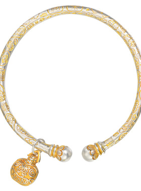 吴越老银铺足银9999金栗手镯