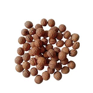 野生小山桃核打孔原料精选山桃胡近圆脑纹红皮手串50颗包邮