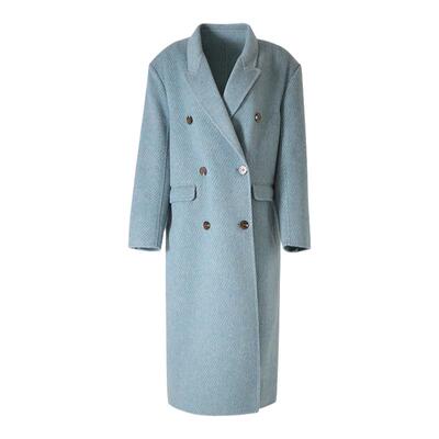 竹依依羊驼毛长款韩版通勤斜纹