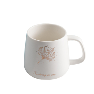 北欧ins陶瓷大肚杯 简约大容量马克杯咖啡家用情侣早餐杯子带盖勺