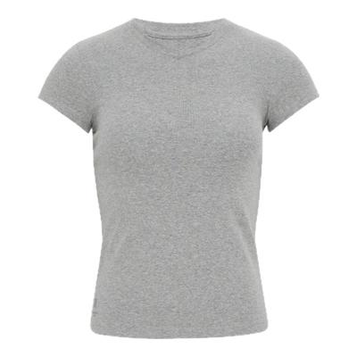 Oneup基础款T恤女美式V领纯色打底百搭休闲运动弹力修身正肩短袖