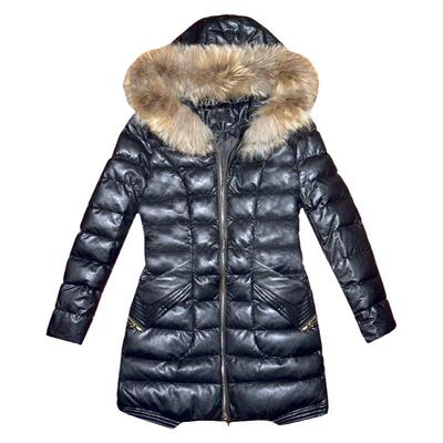 PU皮羽绒棉衣中长款韩版冬装新