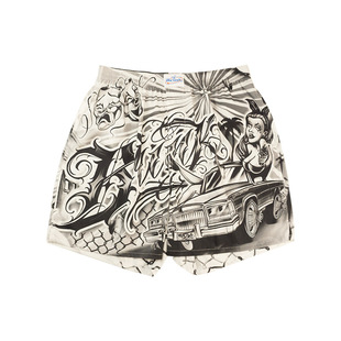 阿罗裤男睡裤居家短裤纯棉宽松内裤男四角大码裤衩平角裤涂鸦潮流