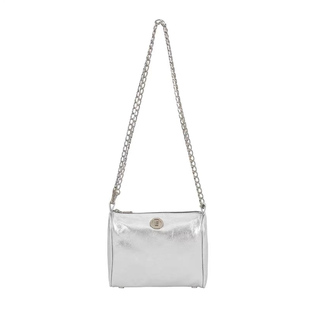 minitmute链条包女韩国小众牛皮小方包全秀林同款银色单肩斜挎包