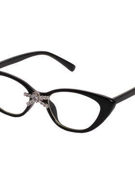 VNTG蝶形全框小众设计镶钻蝴蝶结ins风平光镜近视框架眼镜防蓝光