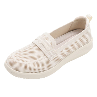 Pansy盼喜日本女鞋休闲轻便飞织一脚蹬乐福鞋舒适透气26年春夏