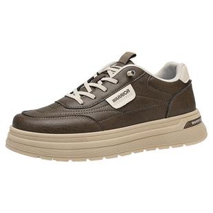 回力一脚蹬板鞋男款冬季新款轻便休闲皮鞋男复古英伦风工装鞋男款