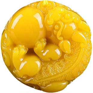 黄龙玉有求就应貔貅吊坠男女款时来运转皮休招财皮丘转运情侣项链