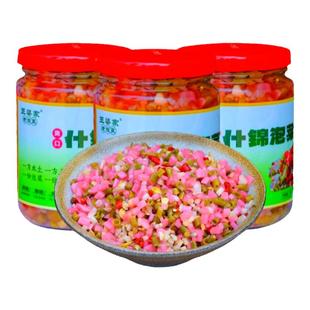 王婆家什锦泡菜下饭菜农家自制早餐食品泡酸萝卜豆角咸菜250g*3罐