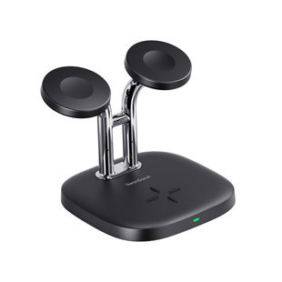 白鹄SwanScout704A 双手表无线充电器适用苹果applewatch充电底座iWatchS1-S11/SE系列AirPods二合一快充支架