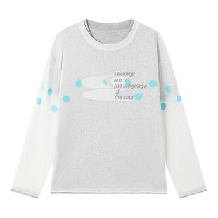 CryingCenter莱赛尔亚麻波点logo真两件叠穿长袖T恤男女哭喊中心