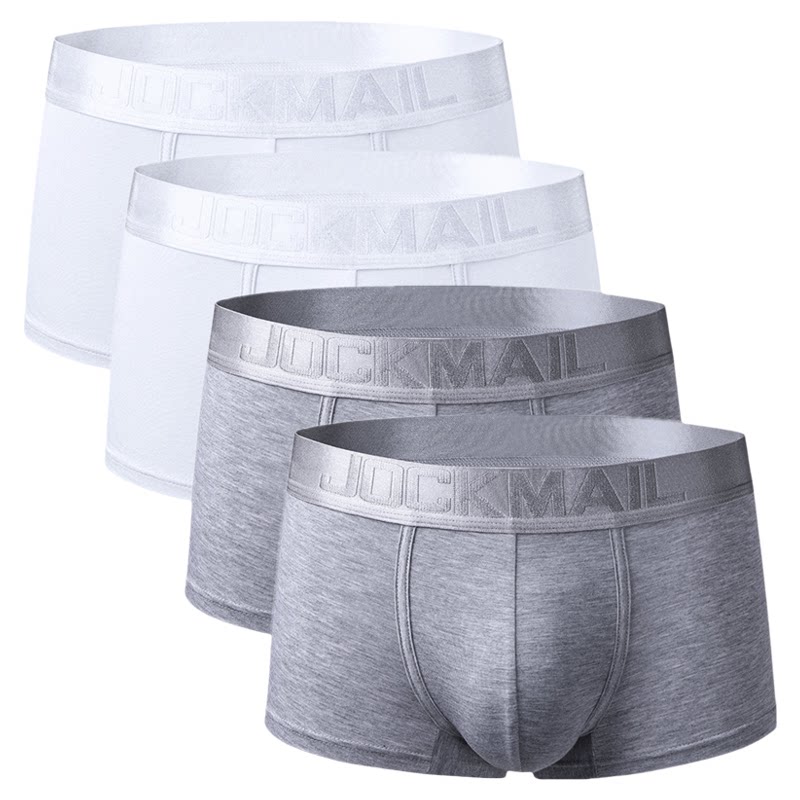 JOCKMAIL莫代尔平角纯色四角裤衩
