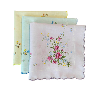 全棉印花手帕女士手帕月牙边复古吸汗清爽小手帕女士小手绢碎花